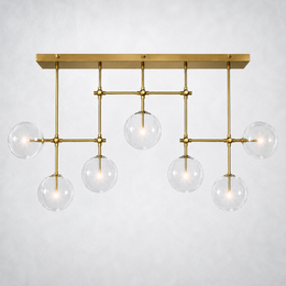 Lecia Glass Globe Linear Chandelier 60''