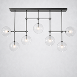 Lecia Glass Globe Linear Chandelier 60''