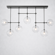Lecia Glass Globe Linear Chandelier 60''