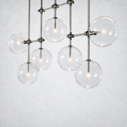 Lecia Glass Globe Linear Chandelier 60''