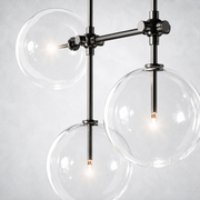 Lecia Glass Globe Linear Chandelier 60''