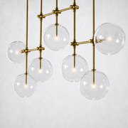 Lecia Glass Globe Linear Chandelier 60''