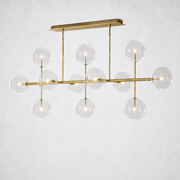 Lecia Glass Globe Linear Chandelier 72''