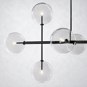 Lecia Glass Globe Linear Chandelier 72''