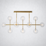 Lecia Glass Globe Linear Chandelier 72''