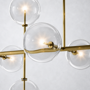 Lecia Glass Globe Linear Chandelier 72''
