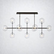 Lecia Glass Globe Linear Chandelier 72''