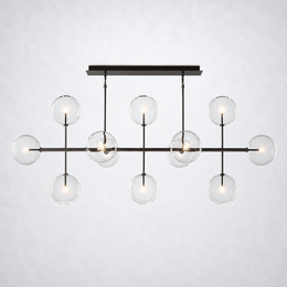 Lecia Glass Globe Linear Chandelier 72''