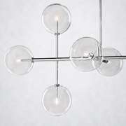 Lecia Glass Globe Linear Chandelier 72''