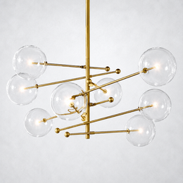 Lecia Glass Globe Pendant Chandelier 79''