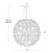 Frame 8 Lights Spherical Chandelier 30
