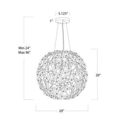 Frame 6 Lights Spherical Chandelier 20
