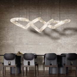 Designer Symmetrical Alabaster Chandelier
