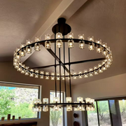 Arcanie Crystal Shades 2-tier Round Chandelier 60''