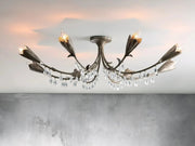 Lyra Crystal Flushmount Ceiling Light 40''