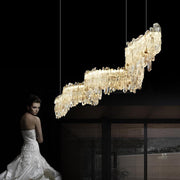 Primary Crystal Cluster Linear Chandelier