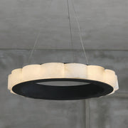 Moden Alabaster Round Chandelier Black