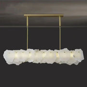 Alabaster Moira Marble Modern Linear Chandelier