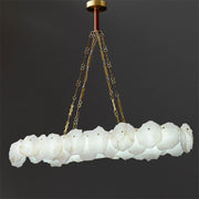 Alabaster Moira Marble Modern Snowflake Linear Chandelier