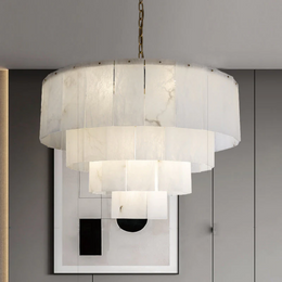 Modern Alabaster Multi-Layer Round Chandelier D31