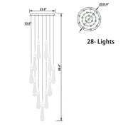 Allure Multi-LED Glass Staircase Chandelier