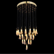 Primary Contemporary Rock Crystal Eggplant Chandelier