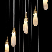 Primary Contemporary Rock Crystal Eggplant Chandelier