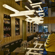 Sylvia Alabaster Linear Pendant Light Over Kitchen Island
