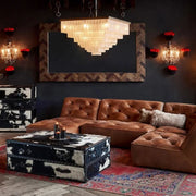 Jasper Glass Square Chandelier